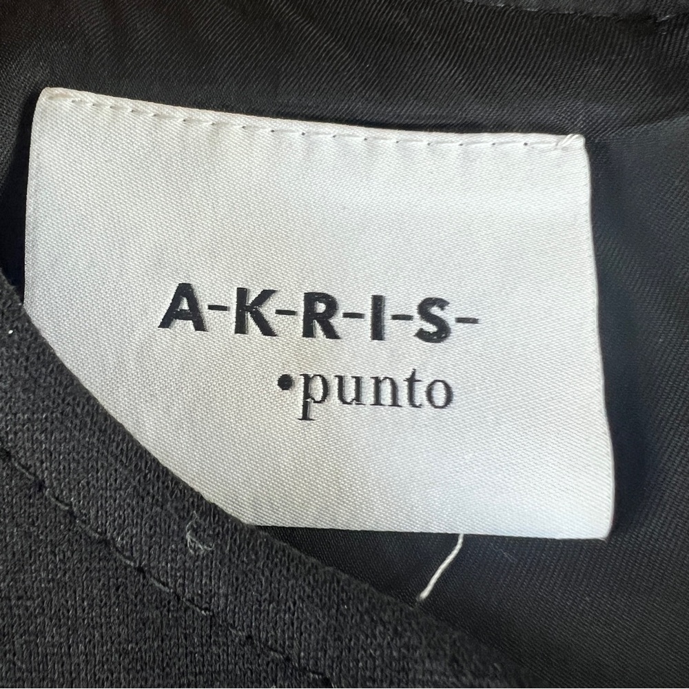 Akris Punto Black Jersey Zip Front Cap Sleeve Dress - Picture 2 of 8